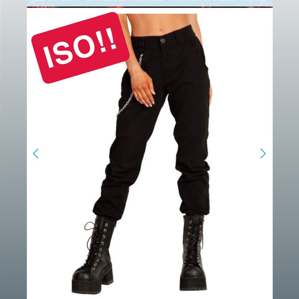Black Chain Joggers